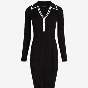 Express Ribbed V-Neck Sweater Dress